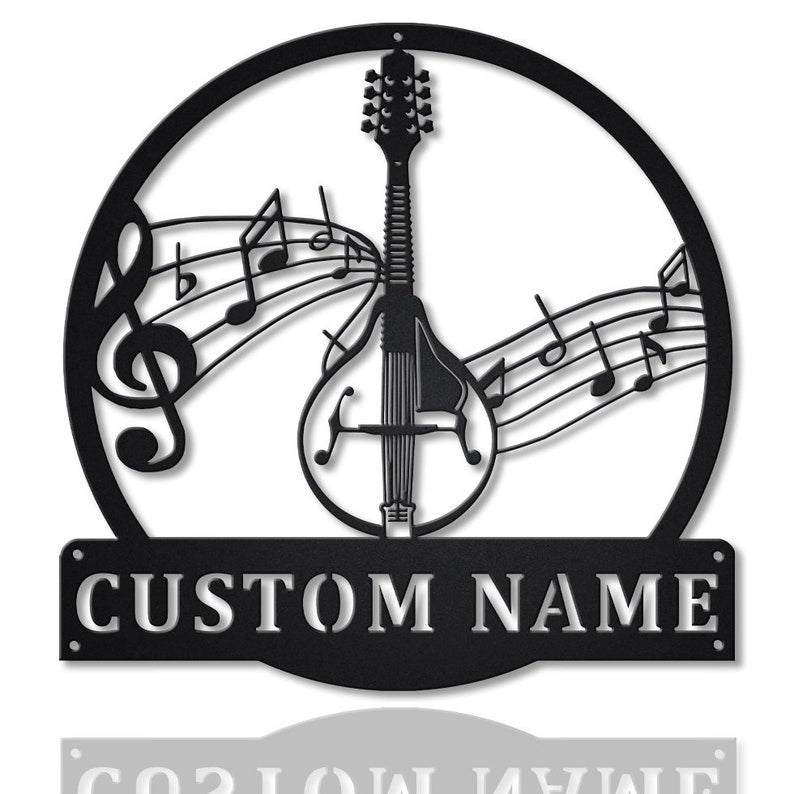 Personalized Mandolin Music Metal Sign WITH LED/WITHOUT LED Lights Custom Mandolin Music Metal Sign Birthday Gift Mandolin Music Sign