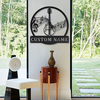 Personalized Mandolin Music Metal Sign WITH LED/WITHOUT LED Lights Custom Mandolin Music Metal Sign Birthday Gift Mandolin Music Sign