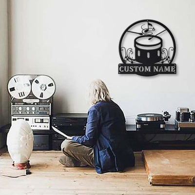 Personalized Bass Drum Monogram Metal Sign Art Custom Bass Drum Name Metal Sign Bass Drum Gifts For Birthday Musical Instrument Gift