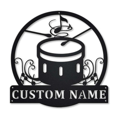 Personalized Bass Drum Monogram Metal Sign Art Custom Bass Drum Name Metal Sign Bass Drum Gifts For Birthday Musical Instrument Gift