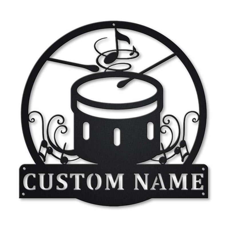 Personalized Bass Drum Monogram Metal Sign Art Custom Bass Drum Name Metal Sign Bass Drum Gifts For Birthday Musical Instrument Gift