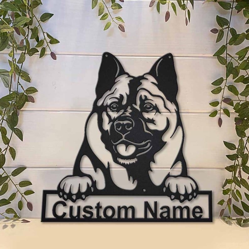 Personalized Norwegian Elkhound Dog Metal Sign Art Custom Norwegian Elkhound Dog Metal Sign Dog Gift Animal Funny Birthday Gift