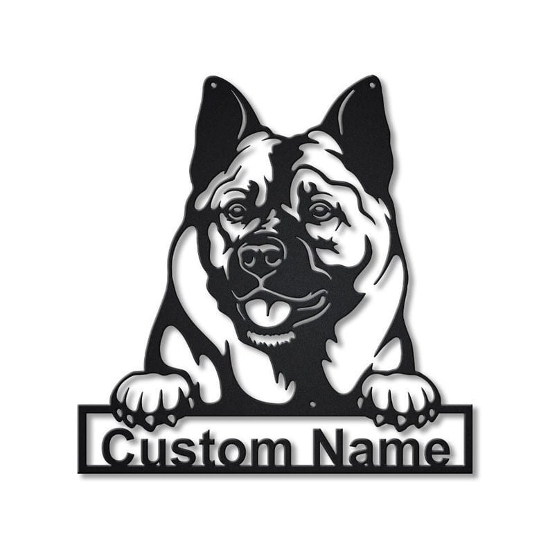 Personalized Norwegian Elkhound Dog Metal Sign Art Custom Norwegian Elkhound Dog Metal Sign Dog Gift Animal Funny Birthday Gift