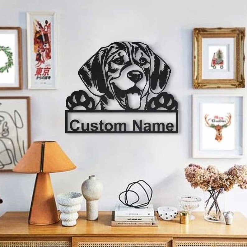 Personalized Beagle Dog Metal Sign Art Custom Beagle Dog Metal Sign Dog Gift Birthday Gift Animal Funny