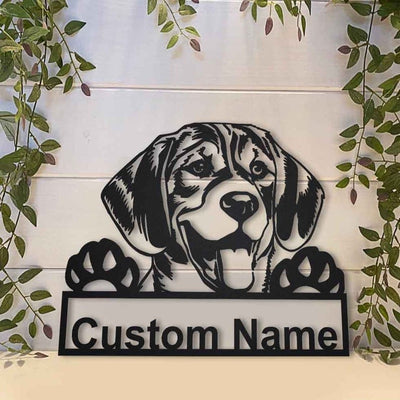 Personalized Beagle Dog Metal Sign Art Custom Beagle Dog Metal Sign Dog Gift Birthday Gift Animal Funny