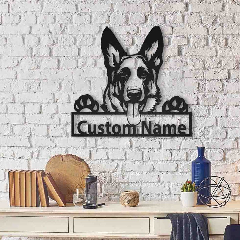 Personalized German Shepherd Dog Metal Sign WITH LED/WITHOUT LED Lights Custom German Shepherd Metal Sign Hobbie Gifts Birthday Gift Dog Sign