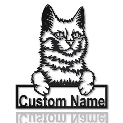 Personalized Turkish Angora Cat Metal Sign WITH LED/WITHOUT LED Lights Custom Turkish Angora Cat Metal Sign Birthday Gift Cat Sign