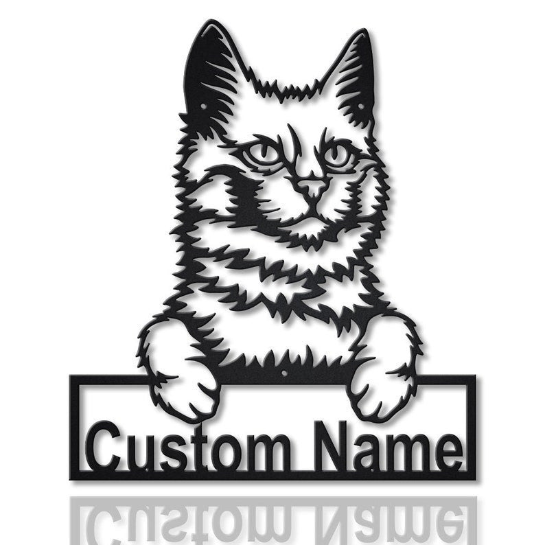 Personalized Turkish Angora Cat Metal Sign WITH LED/WITHOUT LED Lights Custom Turkish Angora Cat Metal Sign Birthday Gift Cat Sign
