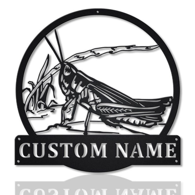 Personalized Grasshopper Animal Metal Sign WITH LED/WITHOUT LED Lights Custom Grasshopper Metal Sign Birthday Gift Grasshopper Gift