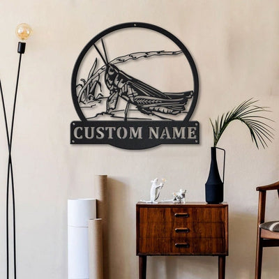Personalized Grasshopper Animal Metal Sign WITH LED/WITHOUT LED Lights Custom Grasshopper Metal Sign Birthday Gift Grasshopper Gift