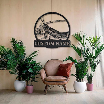 Personalized Grasshopper Animal Metal Sign WITH LED/WITHOUT LED Lights Custom Grasshopper Metal Sign Birthday Gift Grasshopper Gift