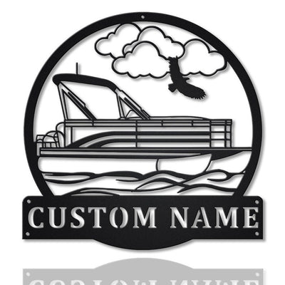 Personalized Pontoon Boat Monogram Metal Sign WITH LED/WITHOUT LED Lights Custom Pontoon Boat Metal Sign Hobbie Gifts Birthday Gift