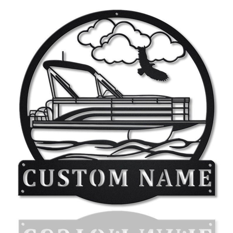 Personalized Pontoon Boat Monogram Metal Sign WITH LED/WITHOUT LED Lights Custom Pontoon Boat Metal Sign Hobbie Gifts Birthday Gift