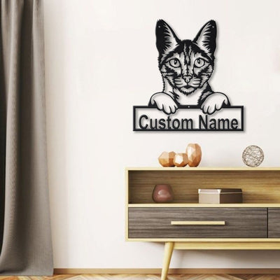 Personalized Savannah Cat Metal Sign Art Custom Savannah Cat Metal Sign Animal Gift Pets Gift Birthday Gift