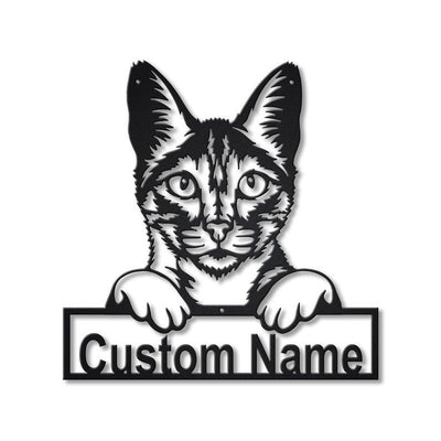 Personalized Savannah Cat Metal Sign Art Custom Savannah Cat Metal Sign Animal Gift Pets Gift Birthday Gift