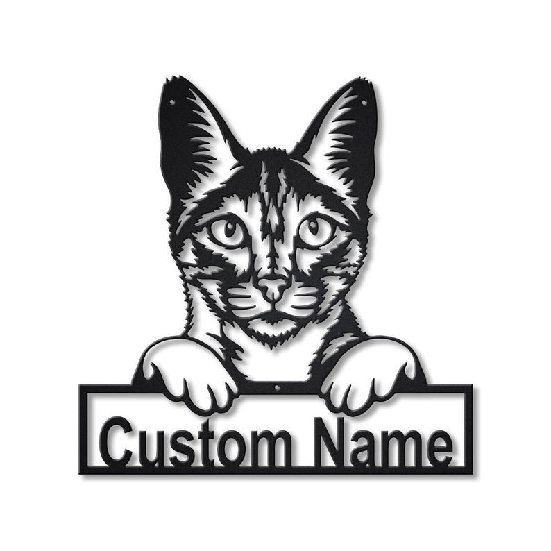 Personalized Savannah Cat Metal Sign Art Custom Savannah Cat Metal Sign Animal Gift Pets Gift Birthday Gift