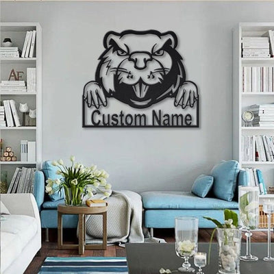 Personalized Beaver Metal Sign Art Custom Beaver Metal Sign Animal Gift Pets Gift Birthday Gift Decor Decoration