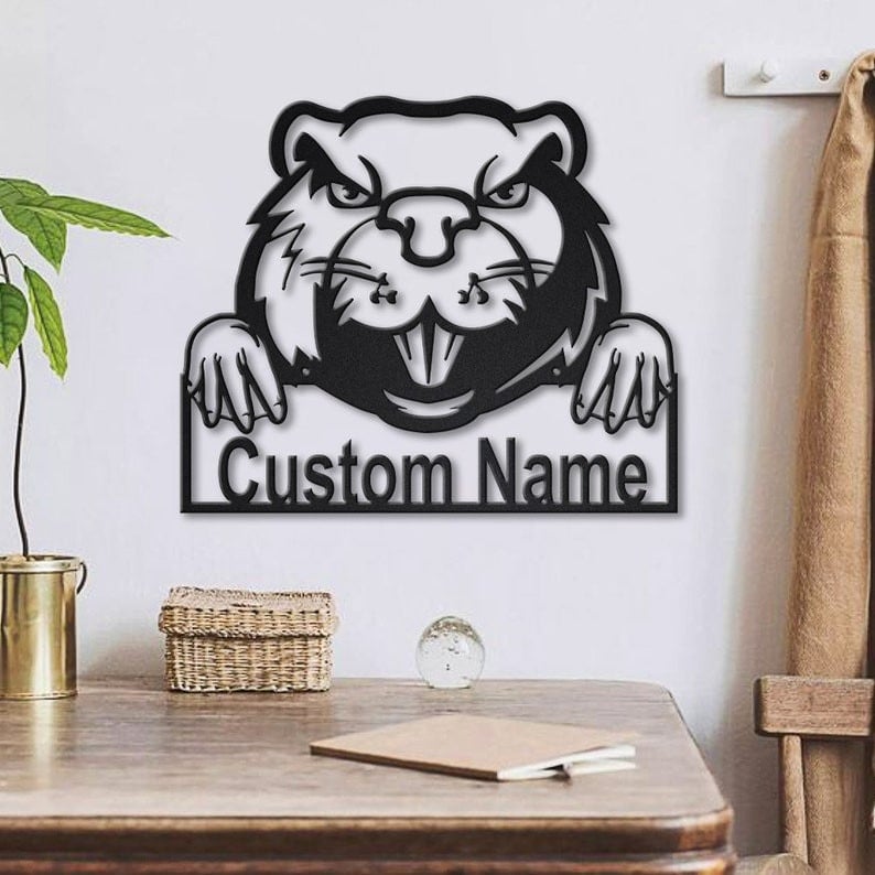 Personalized Beaver Metal Sign Art Custom Beaver Metal Sign Animal Gift Pets Gift Birthday Gift Decor Decoration