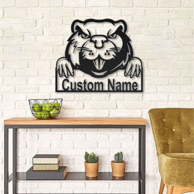 Personalized Beaver Metal Sign Art Custom Beaver Metal Sign Animal Gift Pets Gift Birthday Gift Decor Decoration