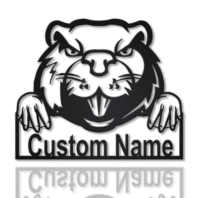 Personalized Beaver Metal Sign Art Custom Beaver Metal Sign Animal Gift Pets Gift Birthday Gift Decor Decoration