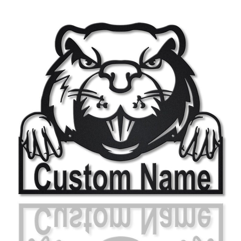Personalized Beaver Metal Sign Art Custom Beaver Metal Sign Animal Gift Pets Gift Birthday Gift Decor Decoration