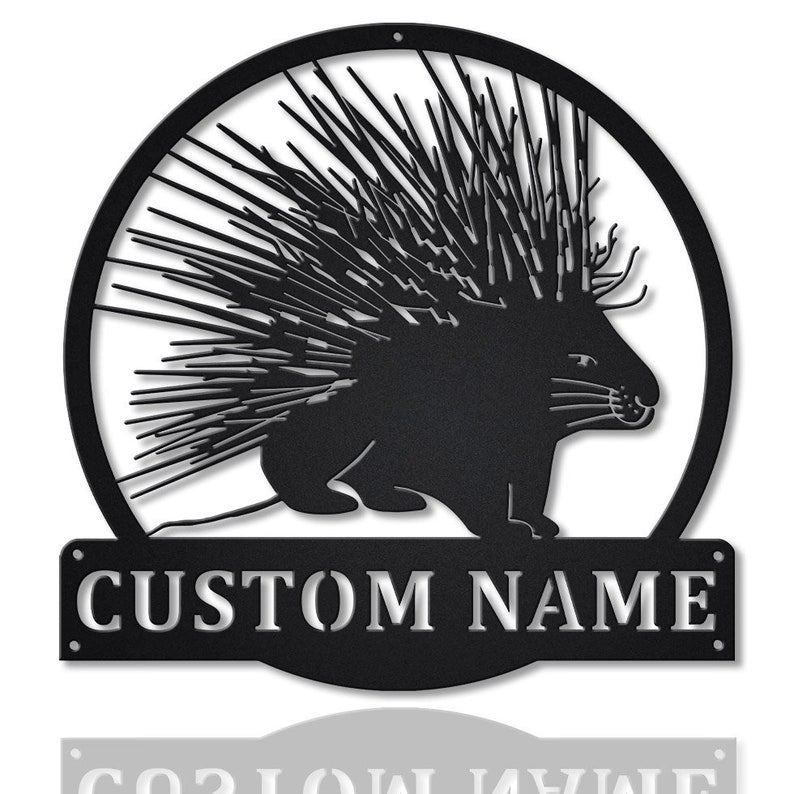 Personalized Porcupine Metal Sign WITH LED/WITHOUT LED Lights Custom Porcupine Sign Birthday Gift Porcupine Sign