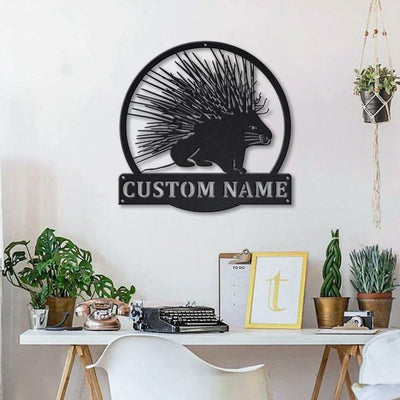Personalized Porcupine Metal Sign WITH LED/WITHOUT LED Lights Custom Porcupine Sign Birthday Gift Porcupine Sign