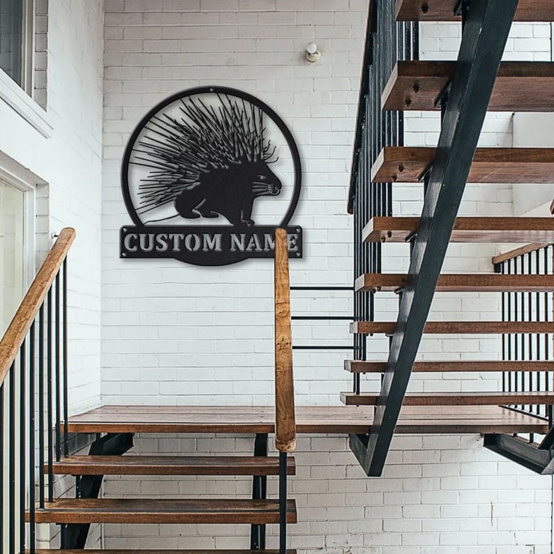 Personalized Porcupine Metal Sign WITH LED/WITHOUT LED Lights Custom Porcupine Sign Birthday Gift Porcupine Sign