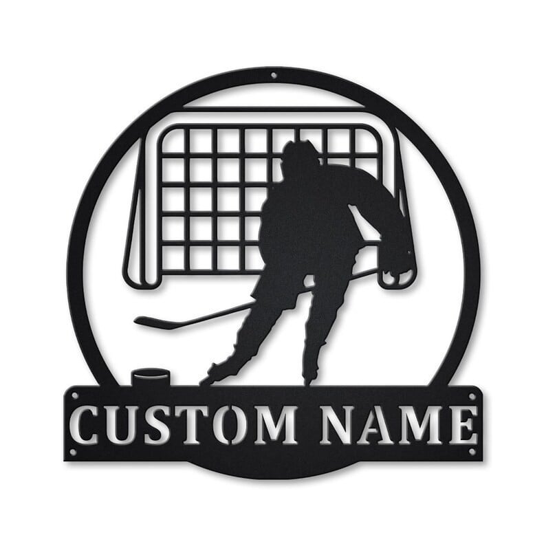 Personalized Hockey Name Metal Sign WITH LED/WITHOUT LED Lights Custom Hockey Name Metal Sign Sport Gifts Birthday Gift Hockey Sign