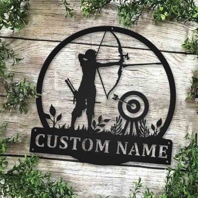 Personalized Archery Sport Monogram Metal Sign Art Custom Archery Sport Metal Sign Hobbie Gifts Sport Gift Birthday Gift