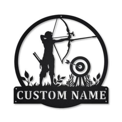 Personalized Archery Sport Monogram Metal Sign Art Custom Archery Sport Metal Sign Hobbie Gifts Sport Gift Birthday Gift