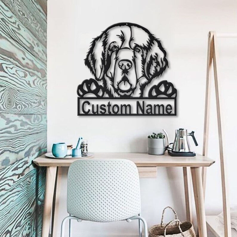 Personalized Clumber Spaniel Dog Metal Sign Art Custom Clumber Spaniel Dog Metal Sign Animal Funny Father's Day Gift Pet Gift