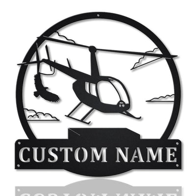 Personalized Helicopter Metal Sign WITH LED/WITHOUT LED Lights v2 Custom Helicopter Metal Sign Hobbie Gifts Birthday Gift Helicopter Sign