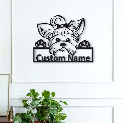 Personalized Yorkie Dog Metal Sign Art Custom Yorkie Dog Metal Sign Father's Day Gift Pets Gift Birthday Gift