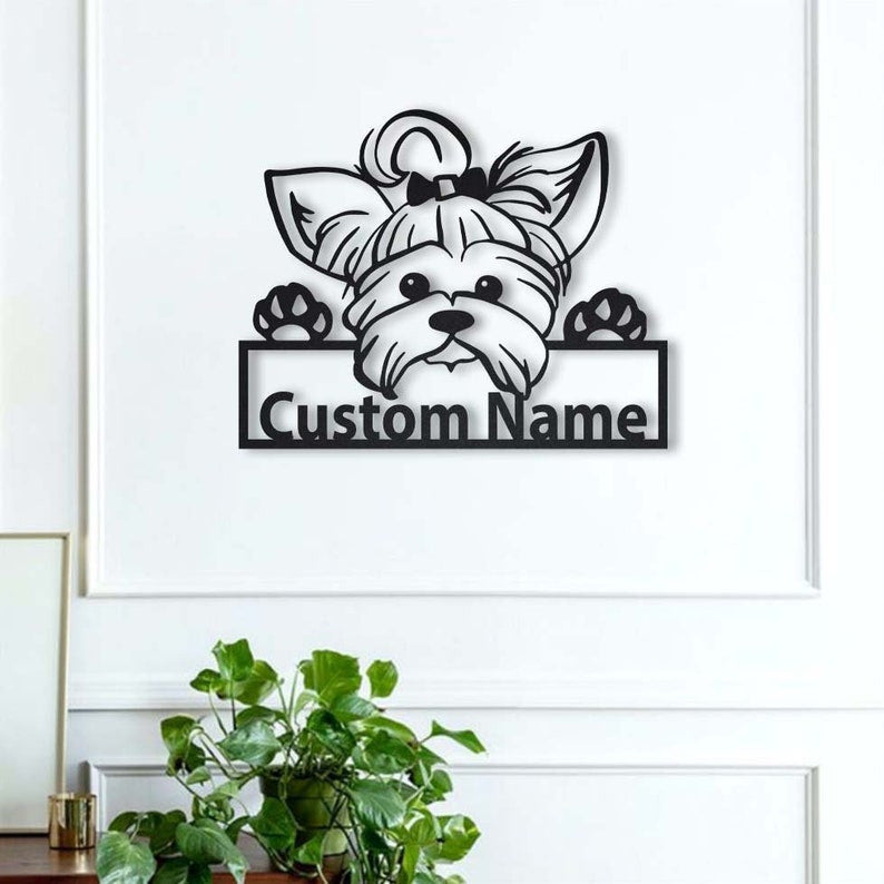 Personalized Yorkie Dog Metal Sign Art Custom Yorkie Dog Metal Sign Father's Day Gift Pets Gift Birthday Gift