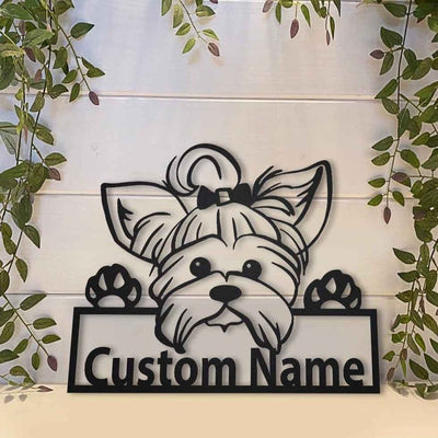 Personalized Yorkie Dog Metal Sign Art Custom Yorkie Dog Metal Sign Father's Day Gift Pets Gift Birthday Gift