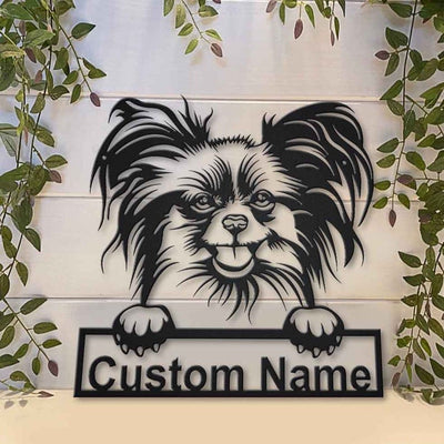 Personalized Papillon Dog Metal Sign Art Custom Papillon Dog Metal Sign Animal Funny Father's Day Gift Pets Gift Birthday Gift