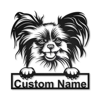 Personalized Papillon Dog Metal Sign Art Custom Papillon Dog Metal Sign Animal Funny Father's Day Gift Pets Gift Birthday Gift