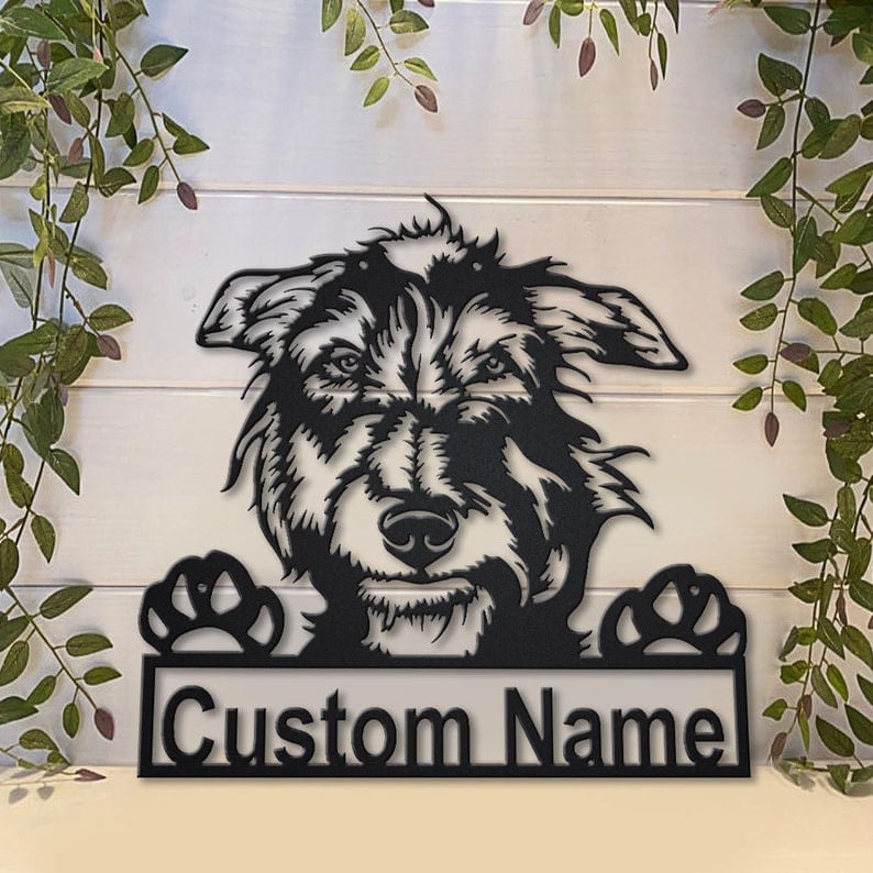Personalized Scottish Deerhound Dog Metal Sign Art Custom Scottish Deerhound Dog Metal Sign Dog Gift Animal Funny Birthday Gift