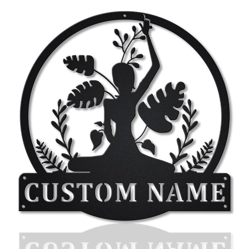 Personalized Yoga Meditation Metal Sign WITH LED/WITHOUT LED Lights v4 Custom Yoga Metal Sign Hobbie Gifts Yoga Meditation Custom Home Decor