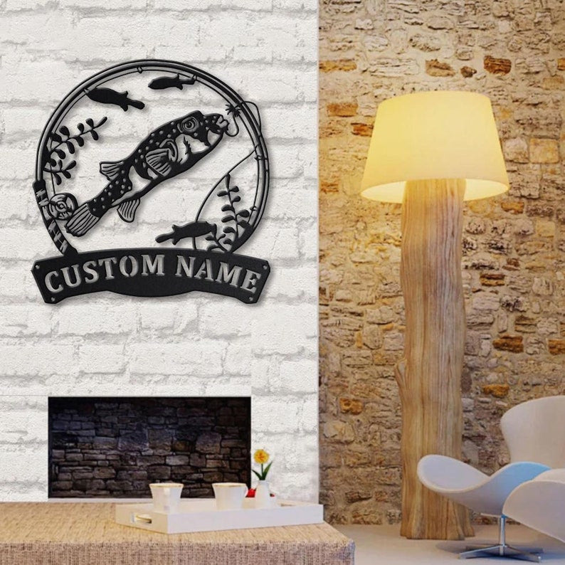 Personalized Puffer Fishing Monogram Metal Sign WITH LED/WITHOUT LED Lights Custom Puffer Fishing Metal Sign Fishing Gifts
