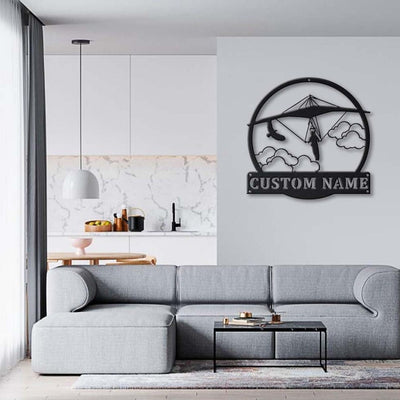 Personalized Hang Gliding Sport Monogram Metal Sign Art Custom Hang Gliding Sport Metal Sign Hobbie Gifts Sport Gift Birthday Gift