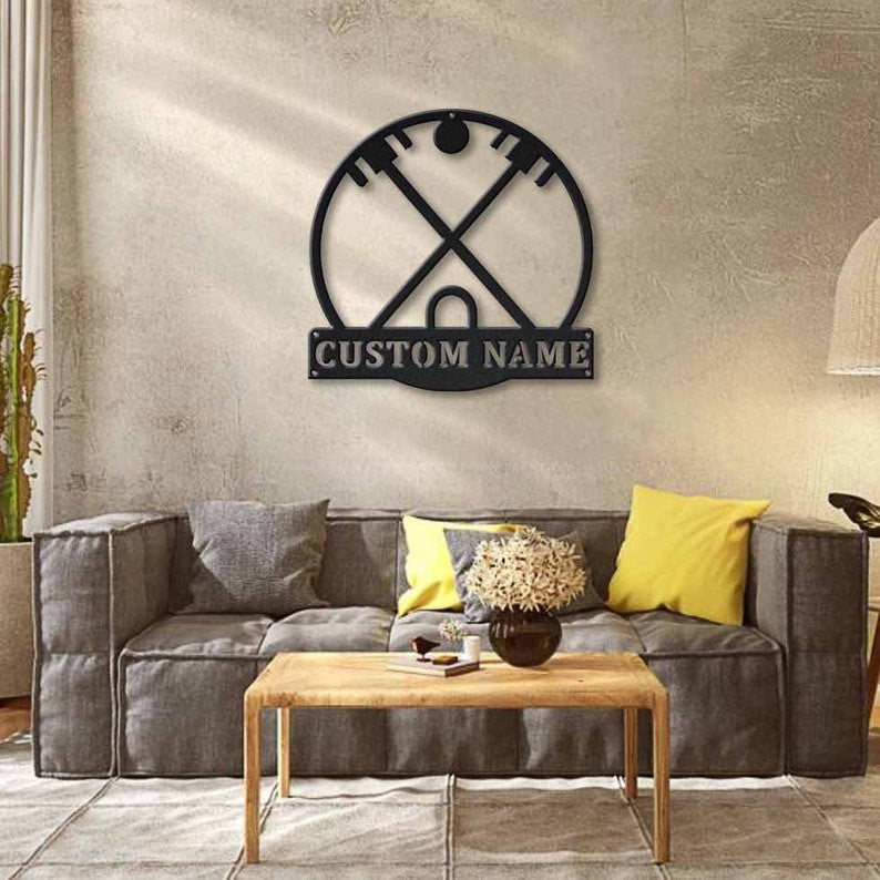 Personalized Croquet Monogram Metal Sign Art Custom Croquet Metal Sign Hobbie Gifts Sport Gift Birthday Gift
