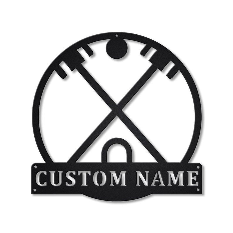 Personalized Croquet Monogram Metal Sign Art Custom Croquet Metal Sign Hobbie Gifts Sport Gift Birthday Gift