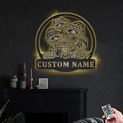Personalized Mushrooms Metal Sign WITH LED/WITHOUT LED Lights Custom Mushrooms Metal Sign Birthday Gift Mushrooms Sign Hobbie Gift