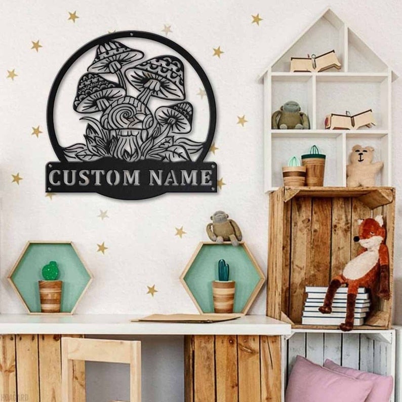 Personalized Mushrooms Metal Sign WITH LED/WITHOUT LED Lights Custom Mushrooms Metal Sign Birthday Gift Mushrooms Sign Hobbie Gift