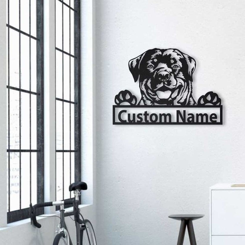 Personalized Rottweiler Dog Metal Sign Art Custom Rottweiler Dog Metal Sign Animal Funny Father's Day Gift Pets Gift Birthday Gift