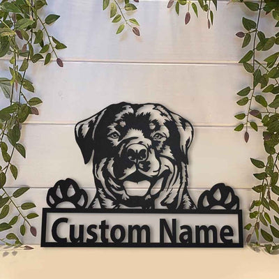 Personalized Rottweiler Dog Metal Sign Art Custom Rottweiler Dog Metal Sign Animal Funny Father's Day Gift Pets Gift Birthday Gift