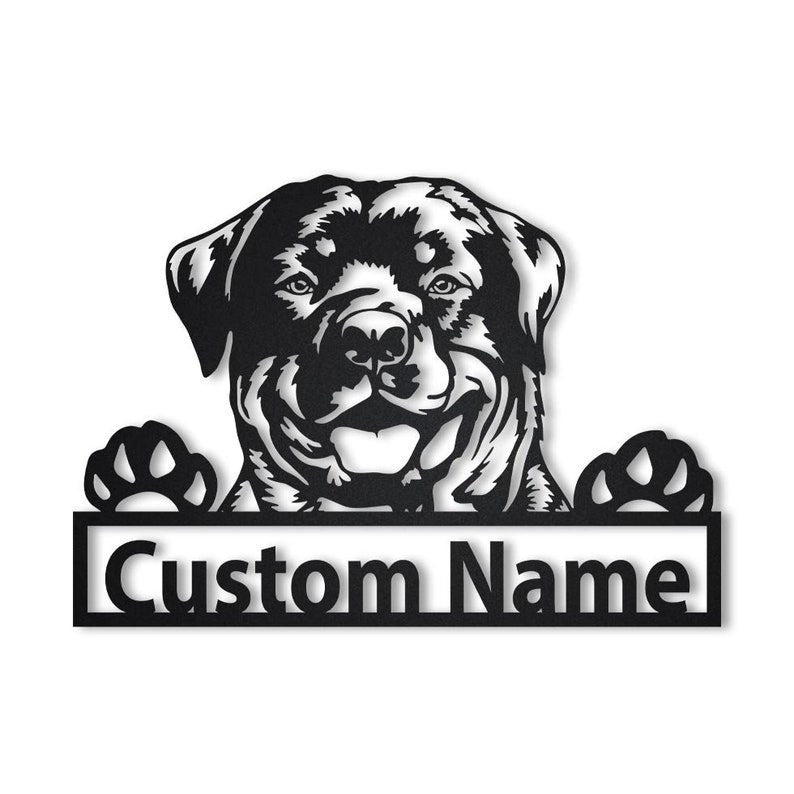 Personalized Rottweiler Dog Metal Sign Art Custom Rottweiler Dog Metal Sign Animal Funny Father's Day Gift Pets Gift Birthday Gift