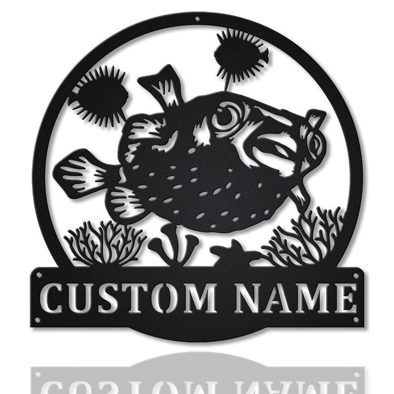 Personalized Porcupinefish Metal Sign WITH LED/WITHOUT LED Lights Custom Porcupinefish Metal Sign Fishing Gifts